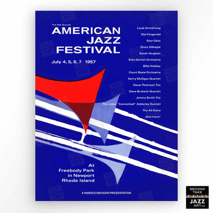 1957 Newport Jazz Festival jazz poster - Count Basie at Newport - Newport, Rhode Island