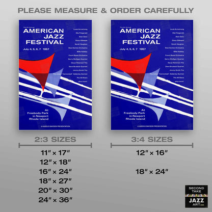 1957 Newport Jazz Festival jazz poster - Count Basie at Newport - Newport, Rhode Island