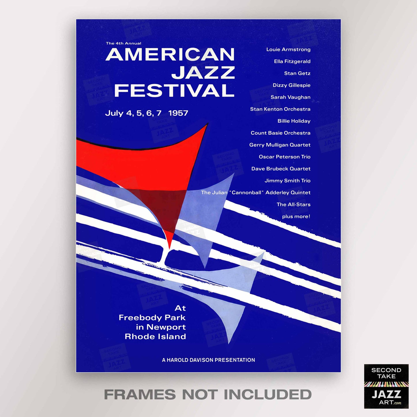 1957 Newport Jazz Festival jazz poster - Count Basie at Newport - Newport, Rhode Island