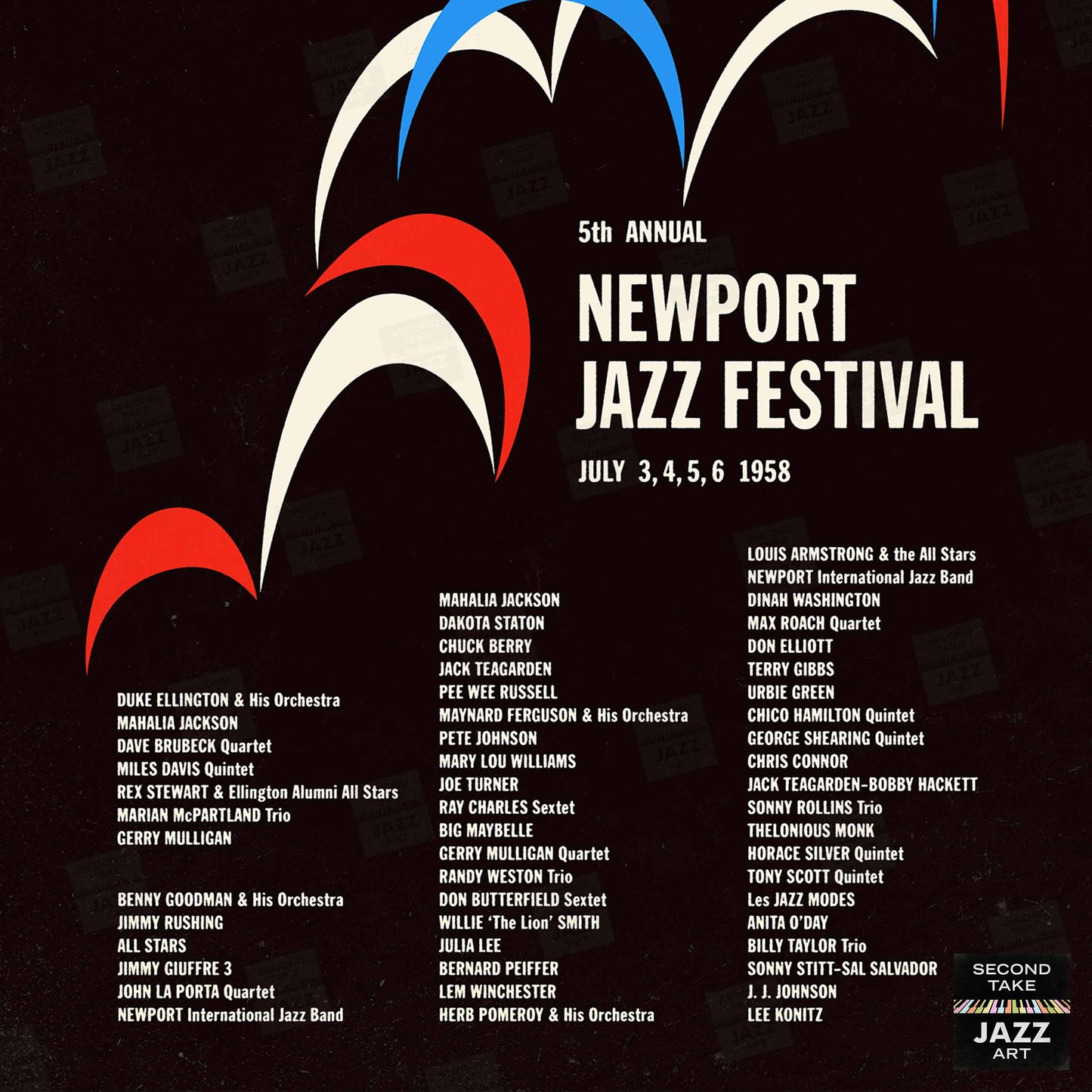 1958 Newport Jazz Festival jazz poster - Jazz on a Summer's Day - Newport, Rhode Island