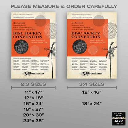 1959 Miami DJ Convention jazz poster - Peggy Lee, George Shearing, Count Basie - Miami, Florida