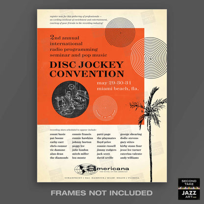 1959 Miami DJ Convention jazz poster - Peggy Lee, George Shearing, Count Basie - Miami, Florida