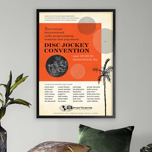 1959 Miami DJ Convention jazz poster - Peggy Lee, George Shearing, Count Basie - Miami, Florida