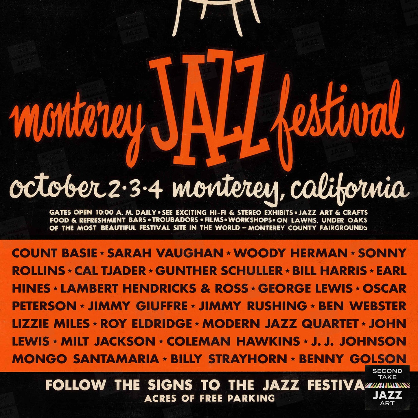 1959 Monterey Jazz Festival jazz poster - Monterey, California