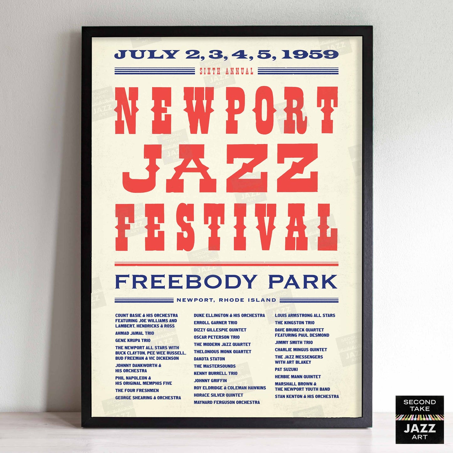 1959 Newport Jazz Festival jazz poster - Newport, Rhode Island