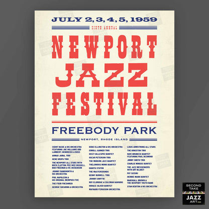 1959 Newport Jazz Festival jazz poster - Newport, Rhode Island