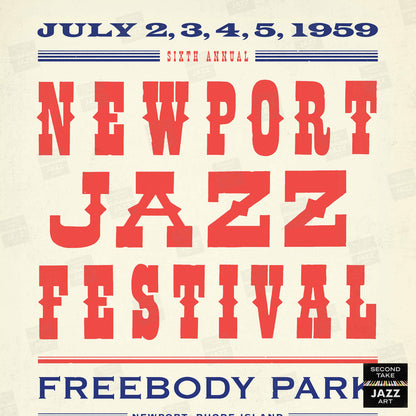 1959 Newport Jazz Festival jazz poster - Newport, Rhode Island