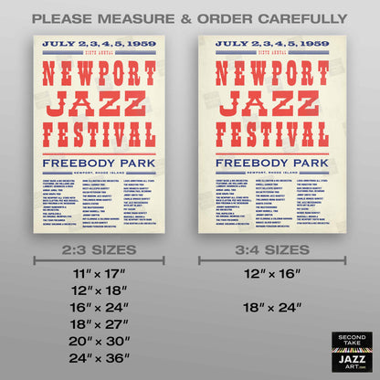 1959 Newport Jazz Festival jazz poster - Newport, Rhode Island