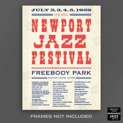 1959 Newport Jazz Festival jazz poster - Newport, Rhode Island