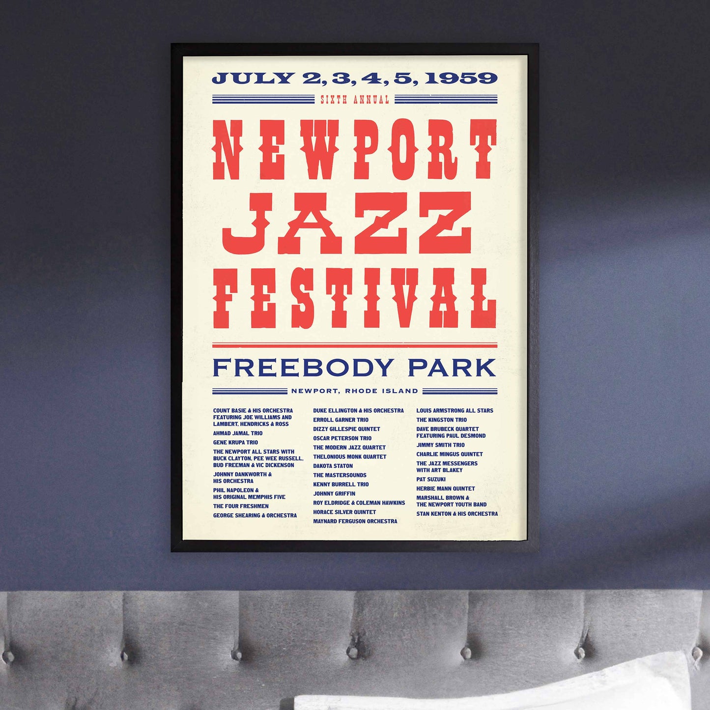 1959 Newport Jazz Festival jazz poster - Newport, Rhode Island