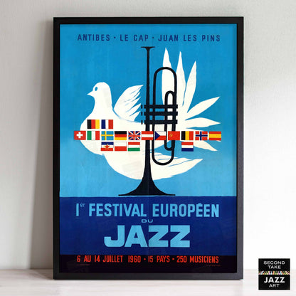 1960 Jazz-à-Juan European Jazz Festival jazz poster - Mingus at Antibes - Juan-les-Pins, Antibes, Côte d'Azur, France