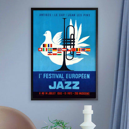 1960 Jazz-à-Juan European Jazz Festival jazz poster - Mingus at Antibes - Juan-les-Pins, Antibes, Côte d'Azur, France