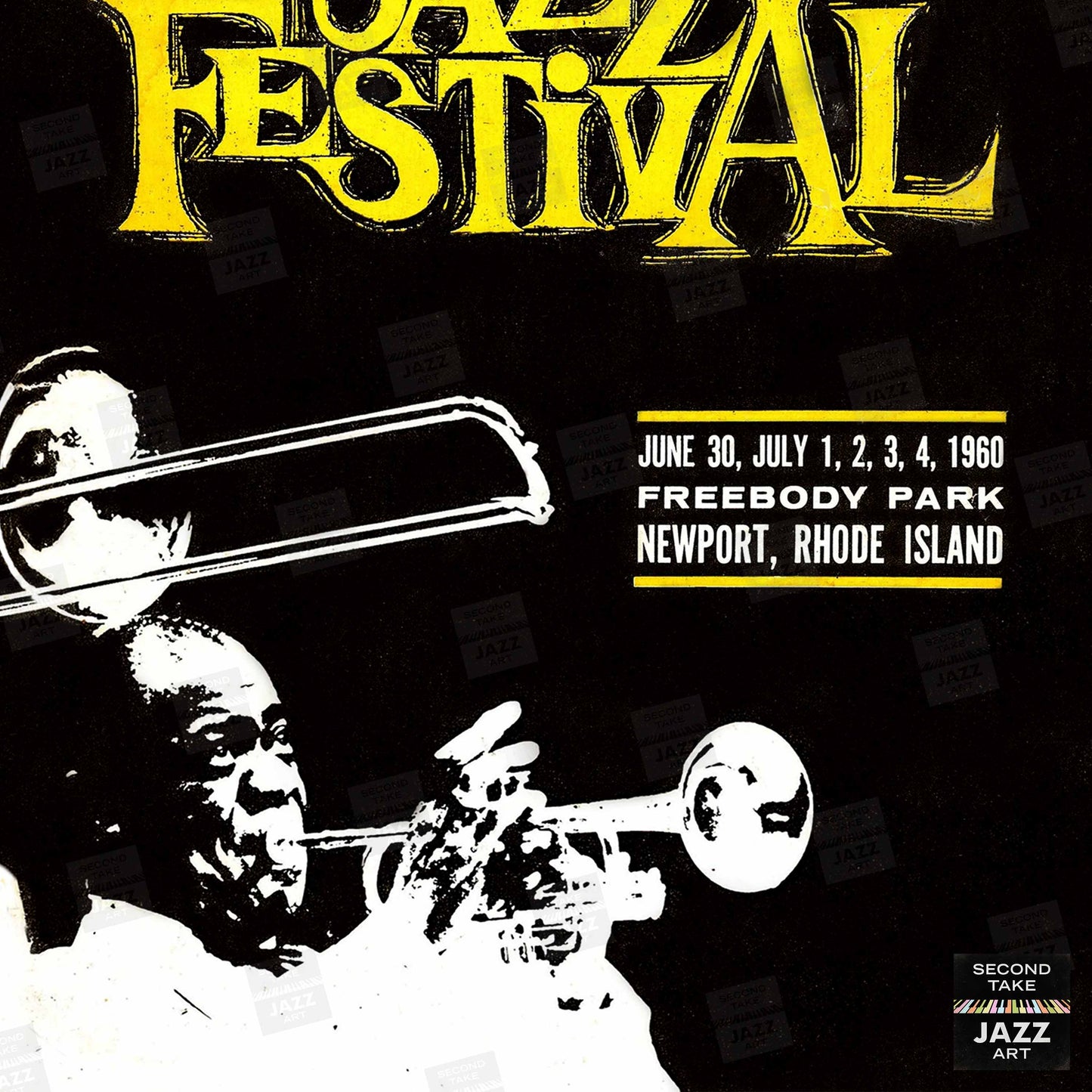 1960 Newport Jazz Festival jazz poster - Nina Simone at Newport - Newport, Rhode Island