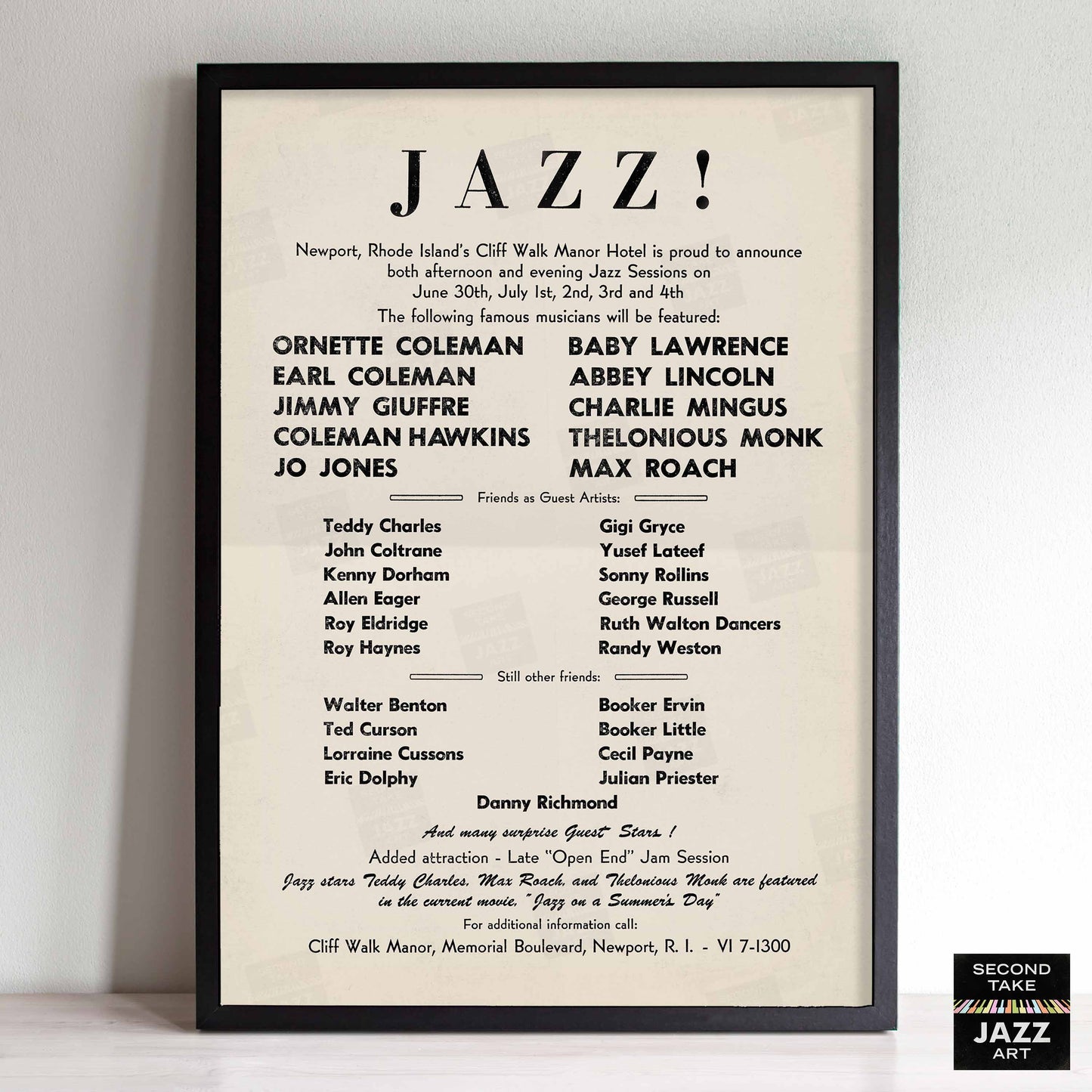 1960 Newport "Rebels" Jazz Festival jazz poster - Cliff Walk Manor - Newport, Rhode Island