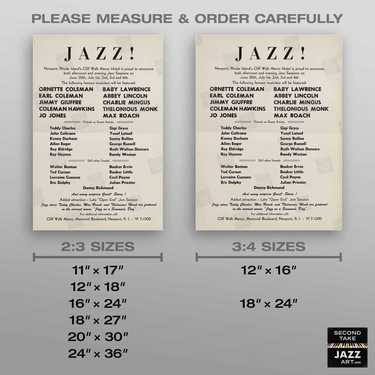 1960 Newport "Rebels" Jazz Festival jazz poster - Cliff Walk Manor - Newport, Rhode Island