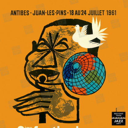 1961 Jazz-à-Juan International Jazz Festival jazz poster - Juan-les-Pins, Antibes, Côte d'Azur, France