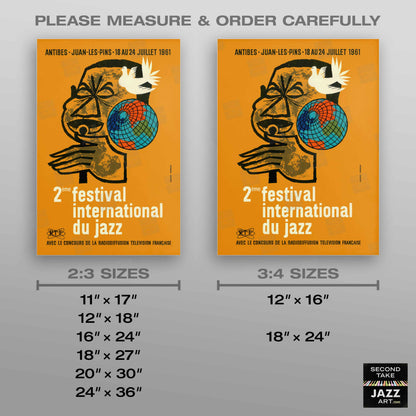 1961 Jazz-à-Juan International Jazz Festival jazz poster - Juan-les-Pins, Antibes, Côte d'Azur, France