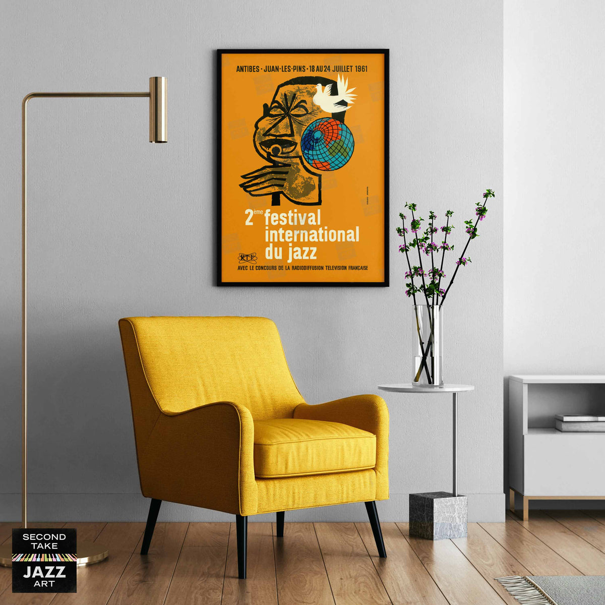 1961 Jazz-à-Juan International Jazz Festival jazz poster - Juan-les-Pins, Antibes, Côte d'Azur, France