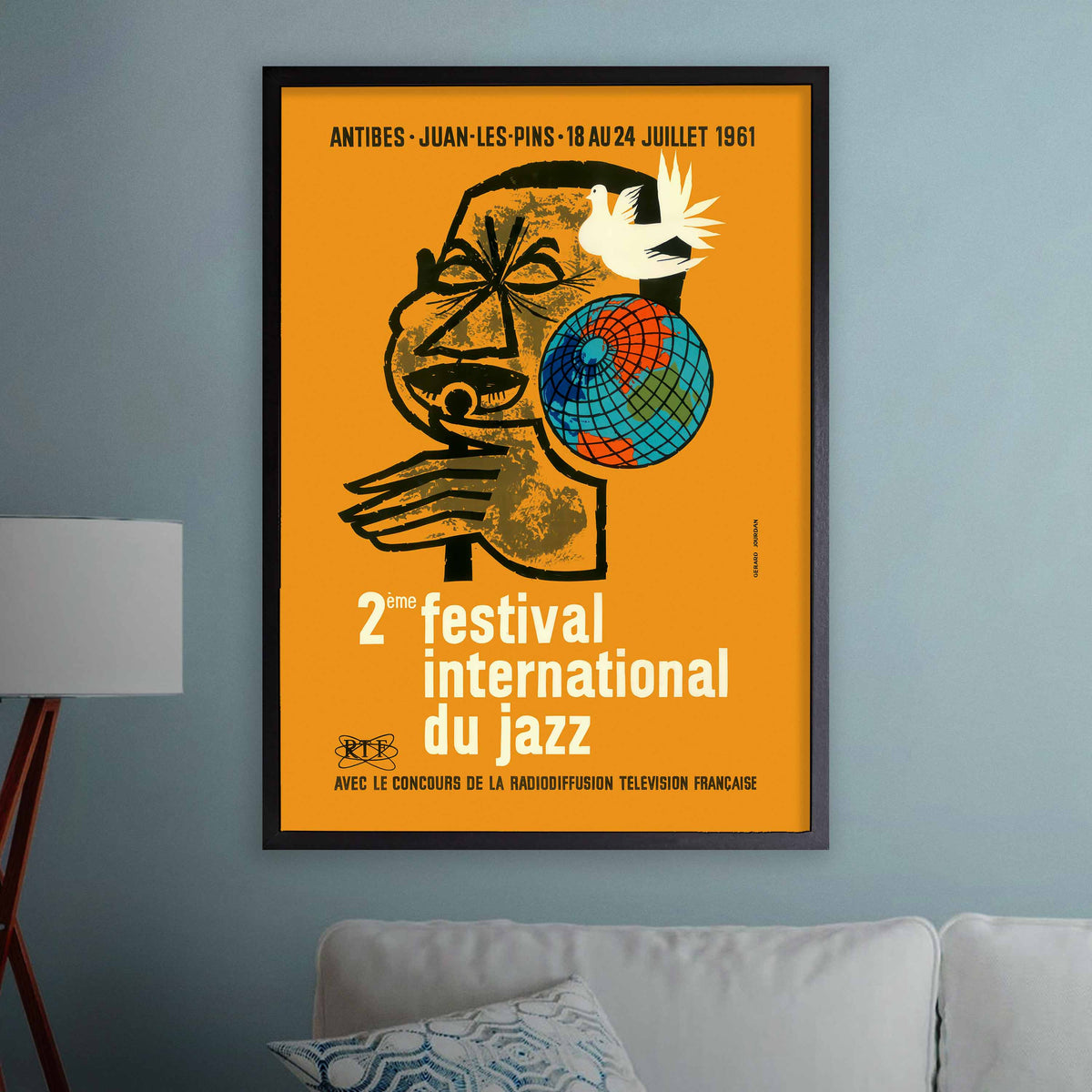 1961 Jazz-à-Juan International Jazz Festival jazz poster - Juan-les-Pins, Antibes, Côte d'Azur, France