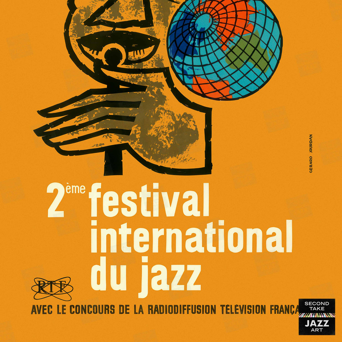 1961 Jazz-à-Juan International Jazz Festival jazz poster - Juan-les-Pins, Antibes, Côte d'Azur, France