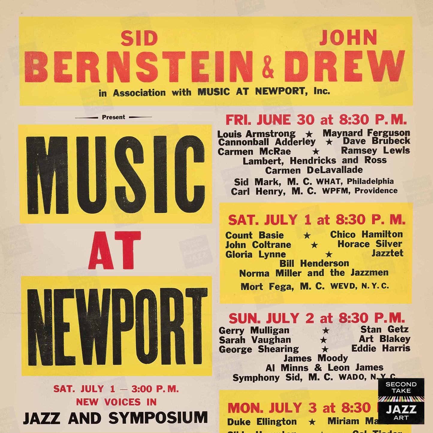 1961 "Music at Newport" Festival jazz poster - Newport, Rhode Island