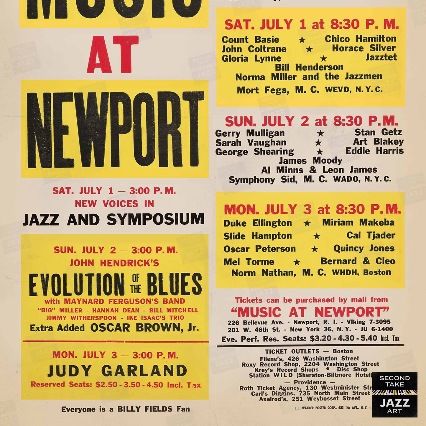 1961 "Music at Newport" Festival jazz poster - Newport, Rhode Island