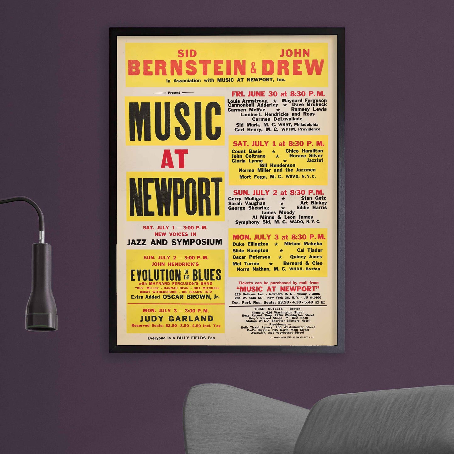 1961 "Music at Newport" Festival jazz poster - Newport, Rhode Island