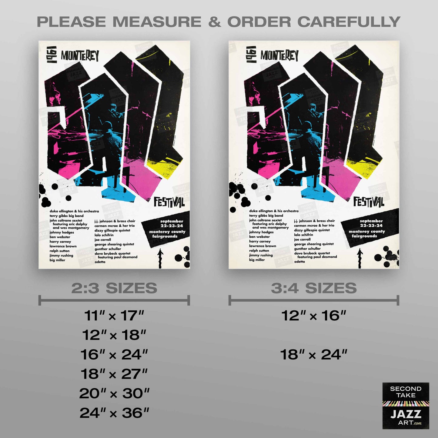 1961 Monterey Jazz Festival jazz poster - Monterey, California