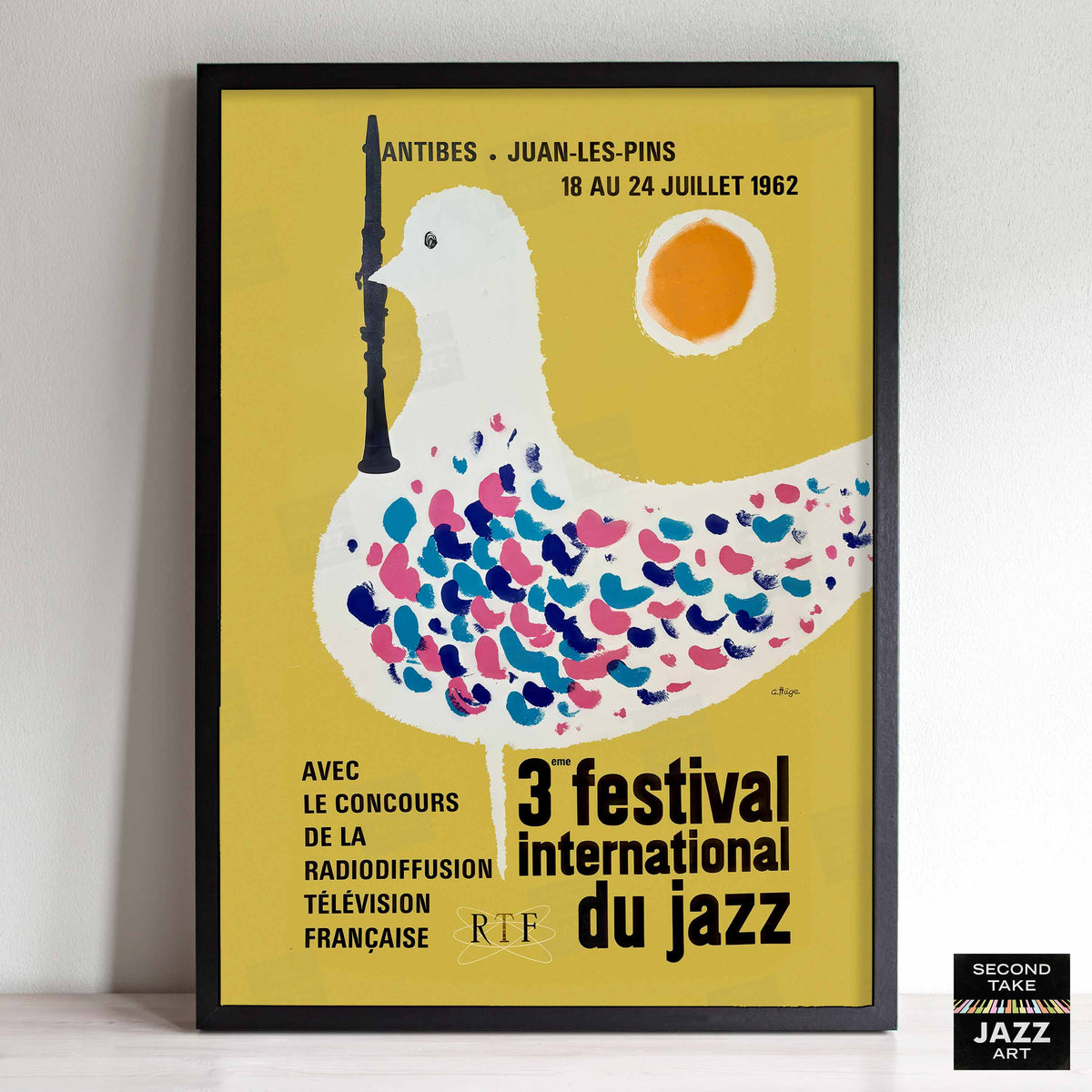1962 Jazz-à-Juan International Jazz Festival jazz poster - Juan-les-Pins, Antibes, Côte d'Azur, France