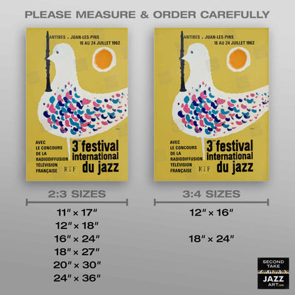 1962 Jazz-à-Juan International Jazz Festival jazz poster - Juan-les-Pins, Antibes, Côte d'Azur, France
