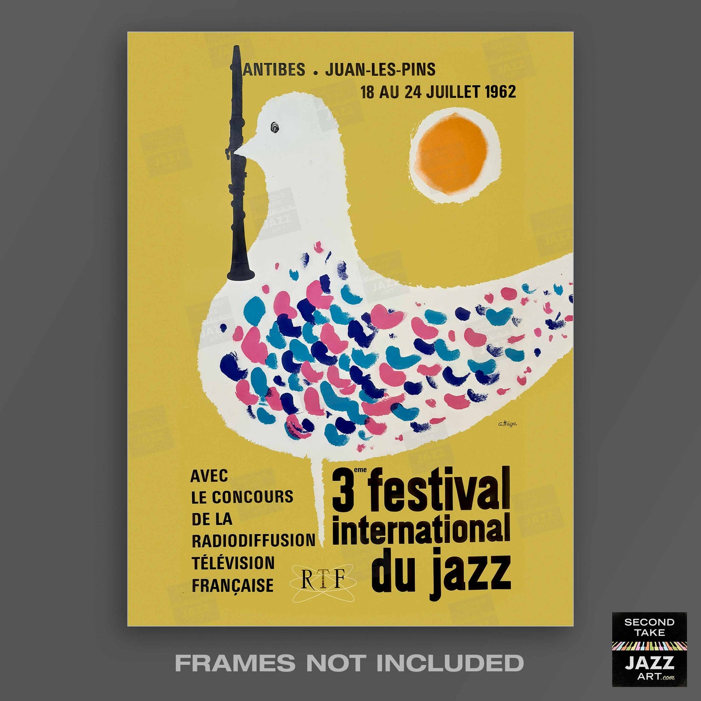 1962 Jazz-à-Juan International Jazz Festival jazz poster - Juan-les-Pins, Antibes, Côte d'Azur, France