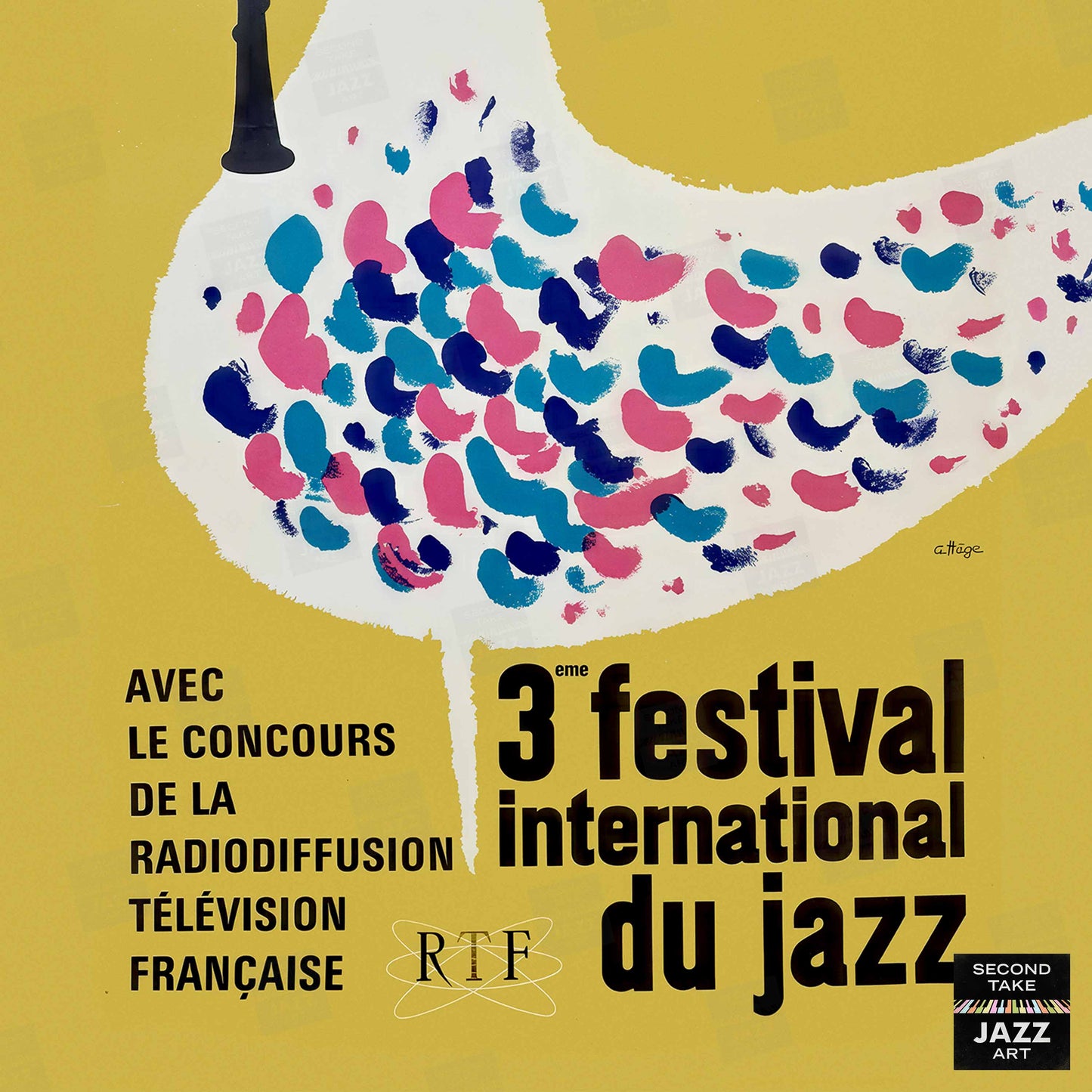 1962 Jazz-à-Juan International Jazz Festival jazz poster - Juan-les-Pins, Antibes, Côte d'Azur, France