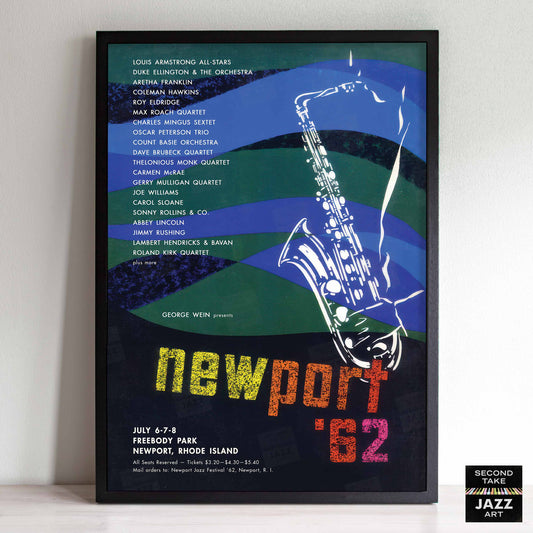 1962 Newport Jazz Festival jazz poster - Newport, Rhode Island