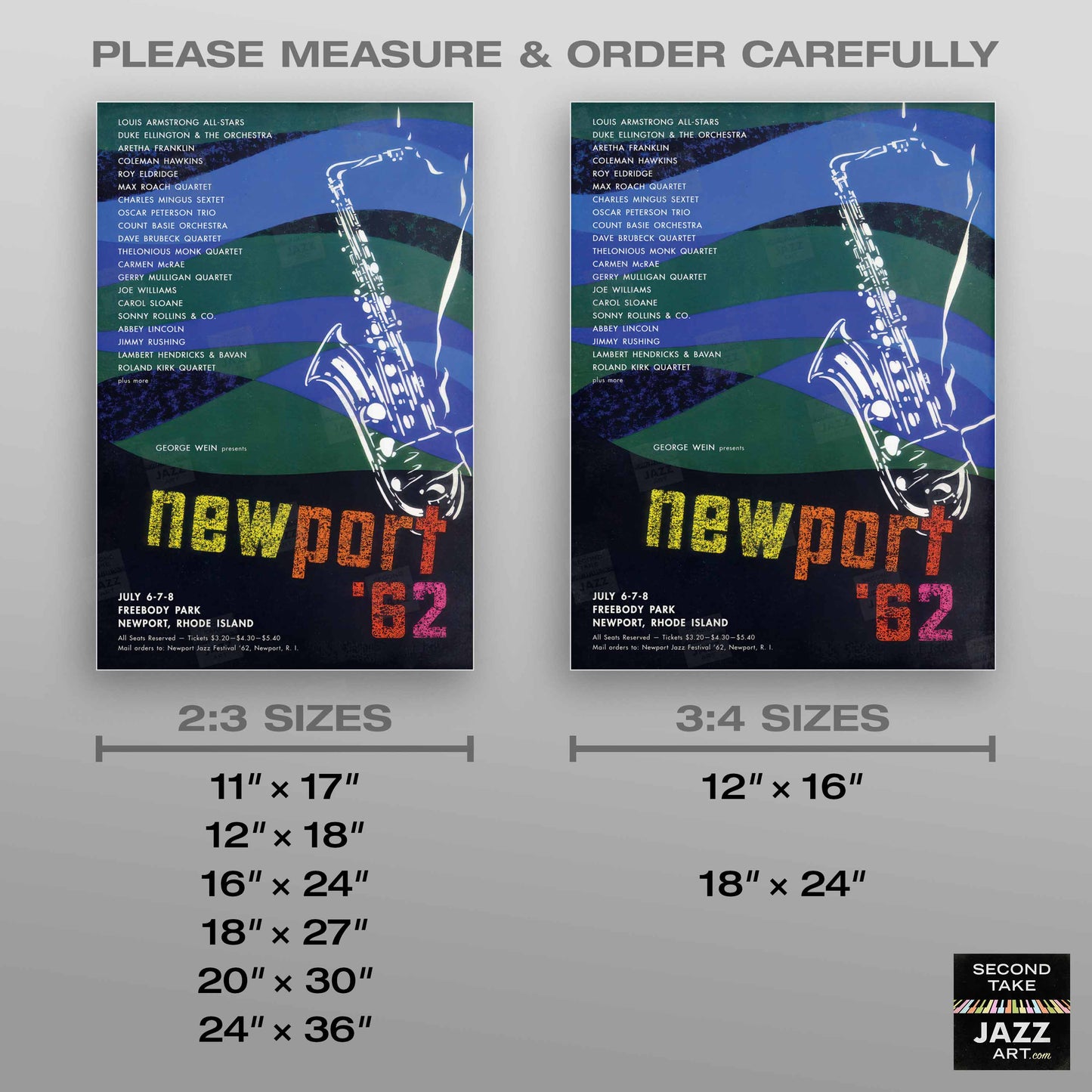 1962 Newport Jazz Festival jazz poster - Newport, Rhode Island