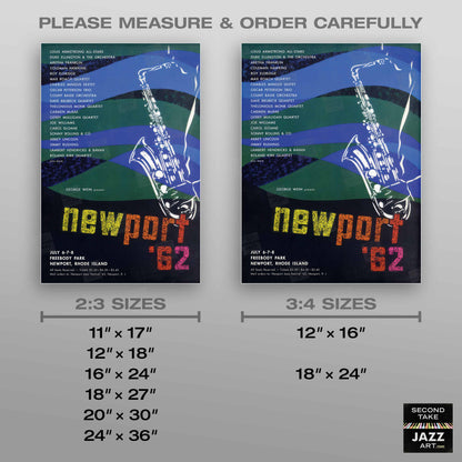 1962 Newport Jazz Festival jazz poster - Newport, Rhode Island