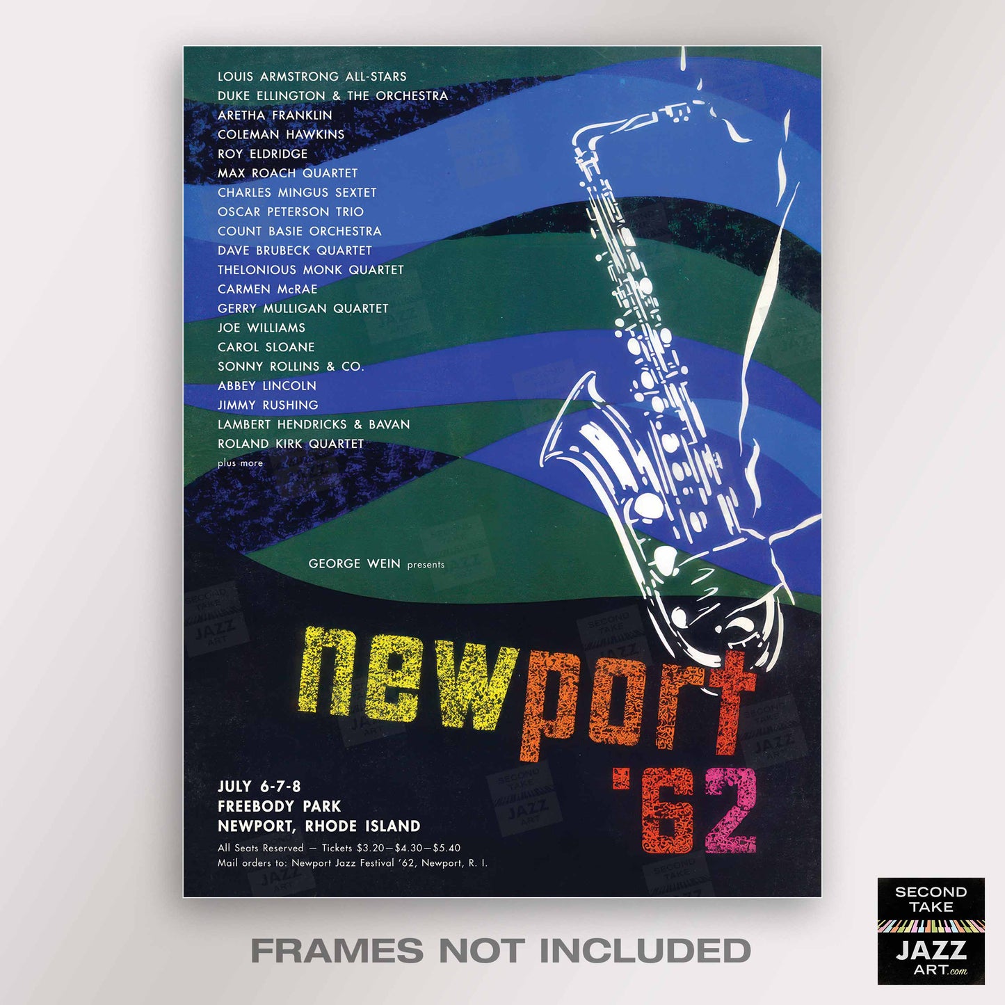 1962 Newport Jazz Festival jazz poster - Newport, Rhode Island