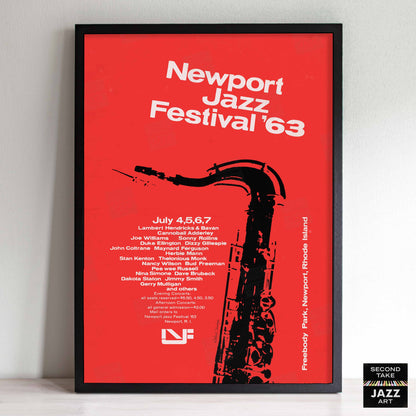 1963 Newport Jazz Festival jazz poster - Newport, Rhode Island