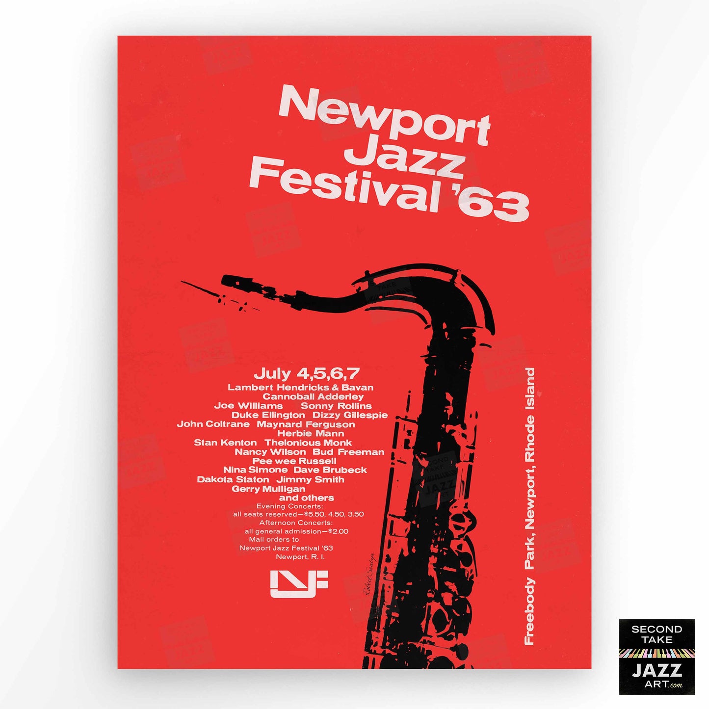 1963 Newport Jazz Festival jazz poster - Newport, Rhode Island