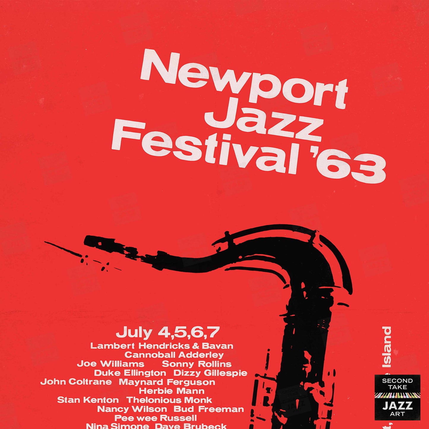 1963 Newport Jazz Festival jazz poster - Newport, Rhode Island