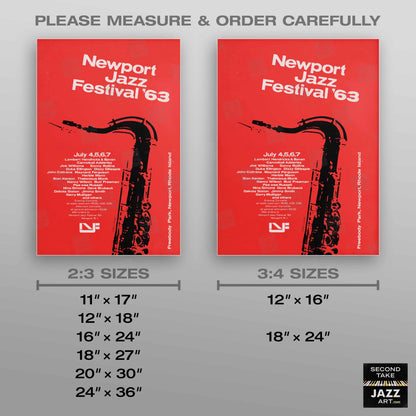 1963 Newport Jazz Festival jazz poster - Newport, Rhode Island