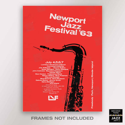 1963 Newport Jazz Festival jazz poster - Newport, Rhode Island