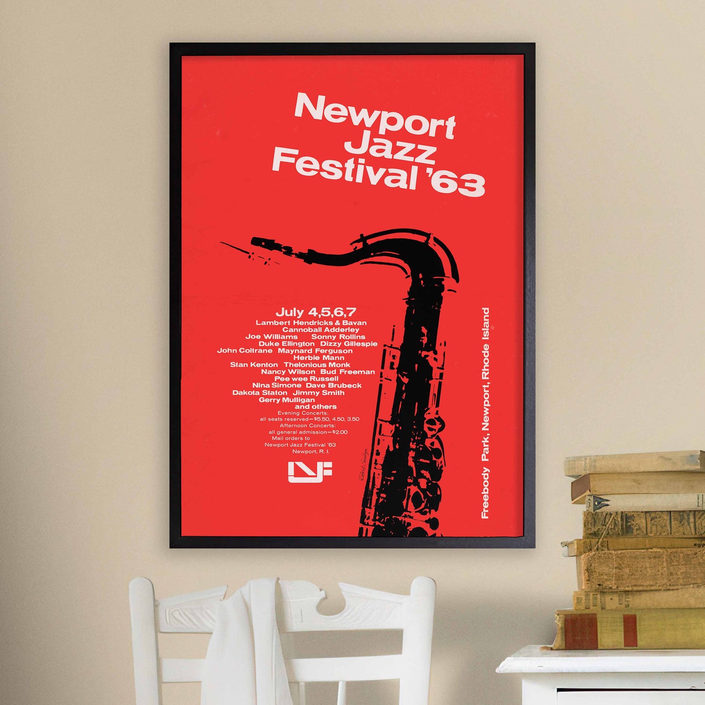 1963 Newport Jazz Festival jazz poster - Newport, Rhode Island