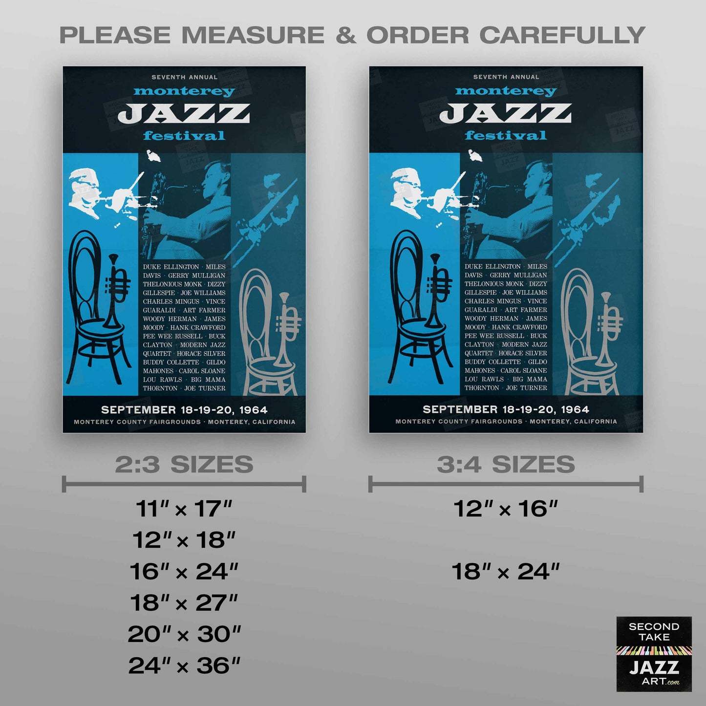 1964 Monterey Jazz Festival jazz poster - Monterey, California