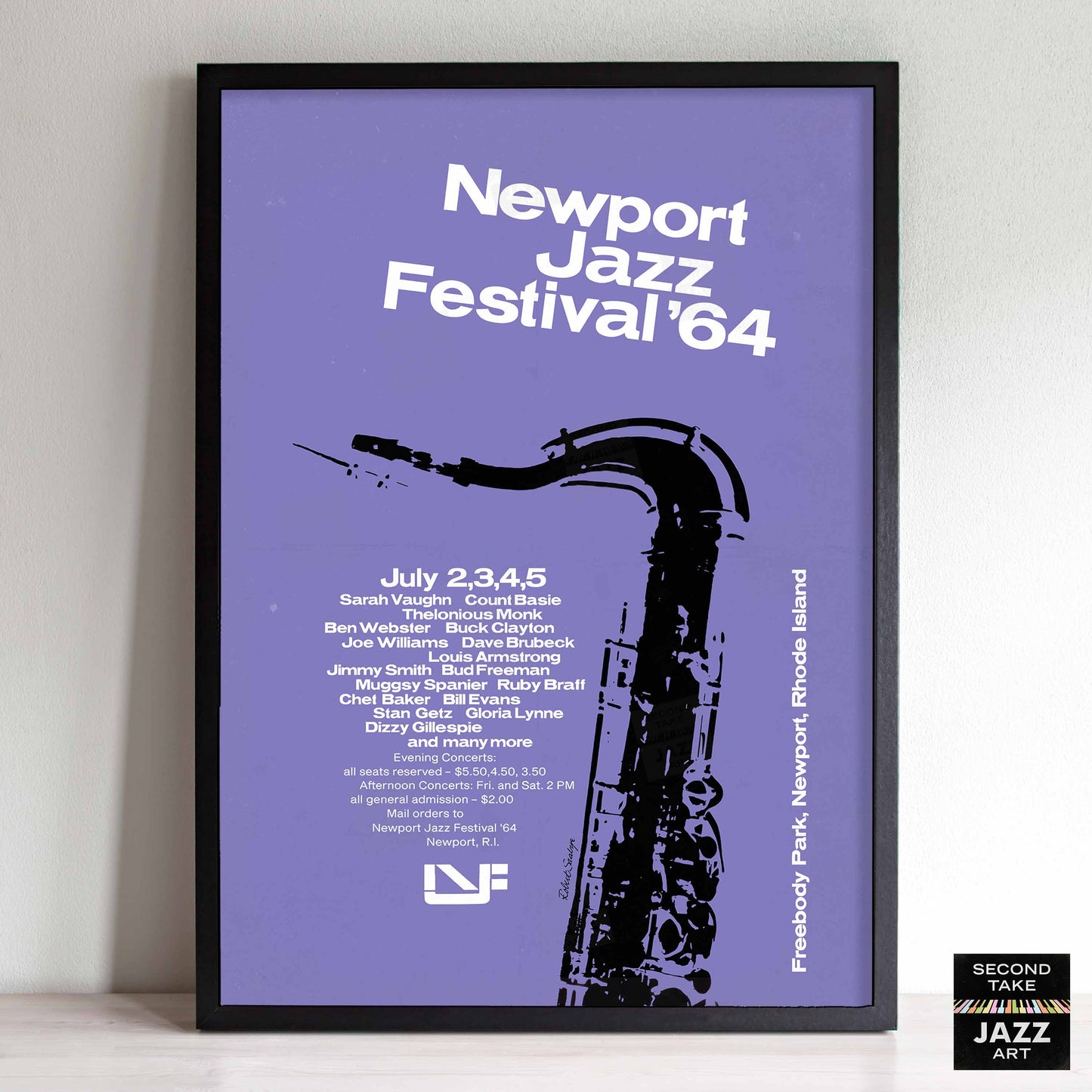 1964 Newport Jazz Festival jazz poster - Newport, Rhode Island