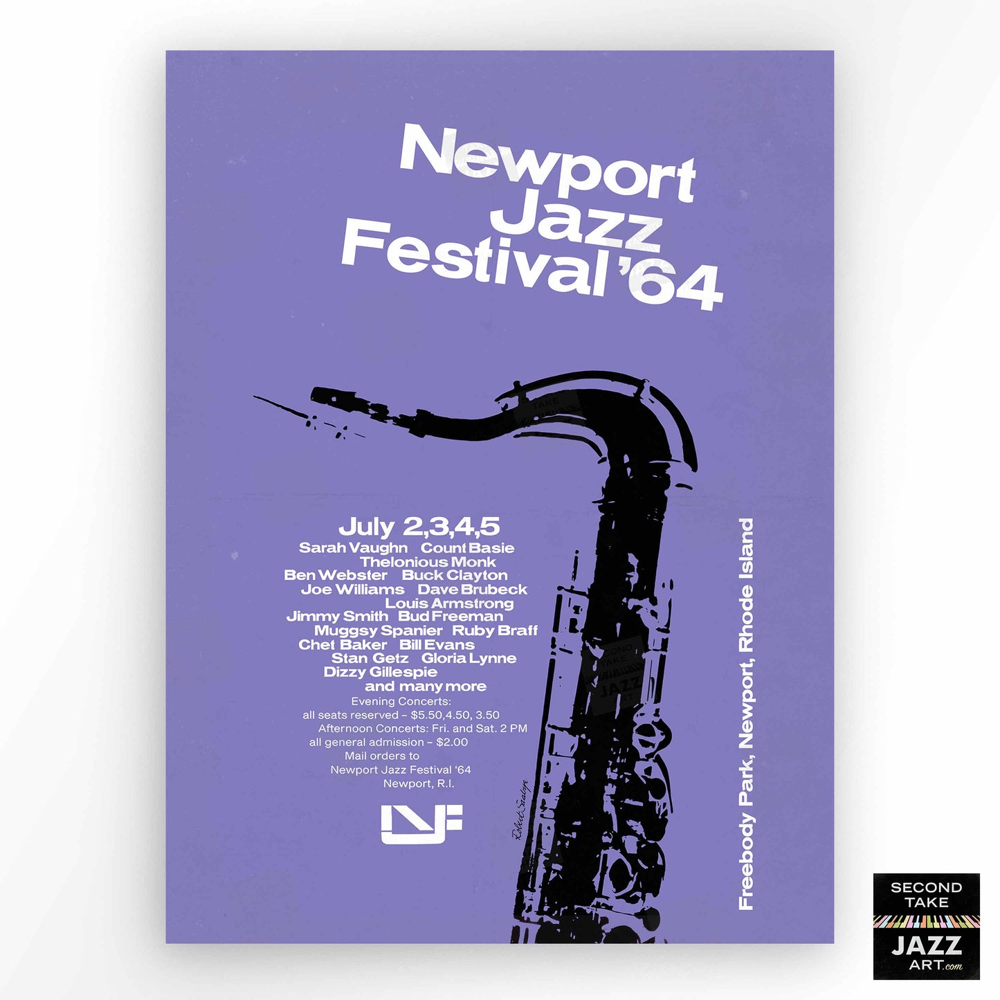 1964 Newport Jazz Festival jazz poster - Newport, Rhode Island