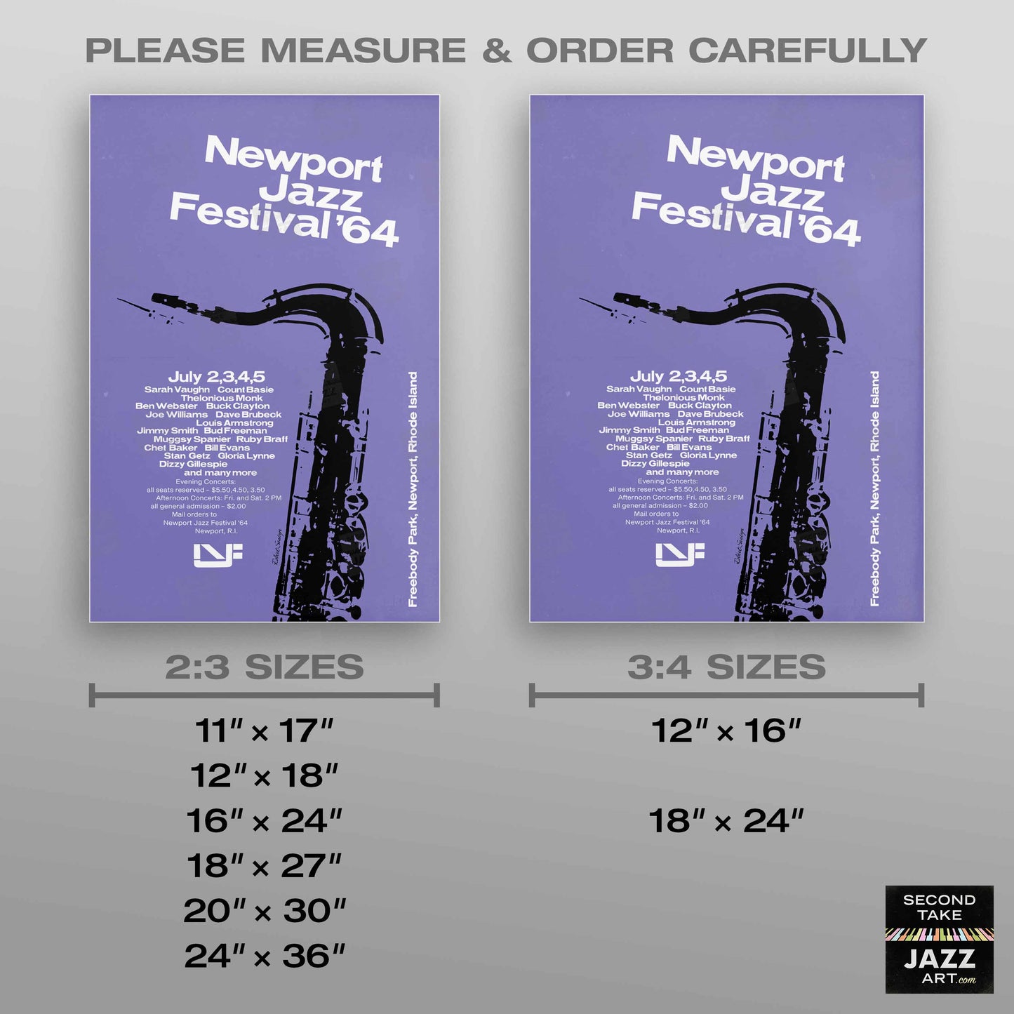 1964 Newport Jazz Festival jazz poster - Newport, Rhode Island