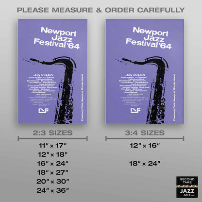 1964 Newport Jazz Festival jazz poster - Newport, Rhode Island