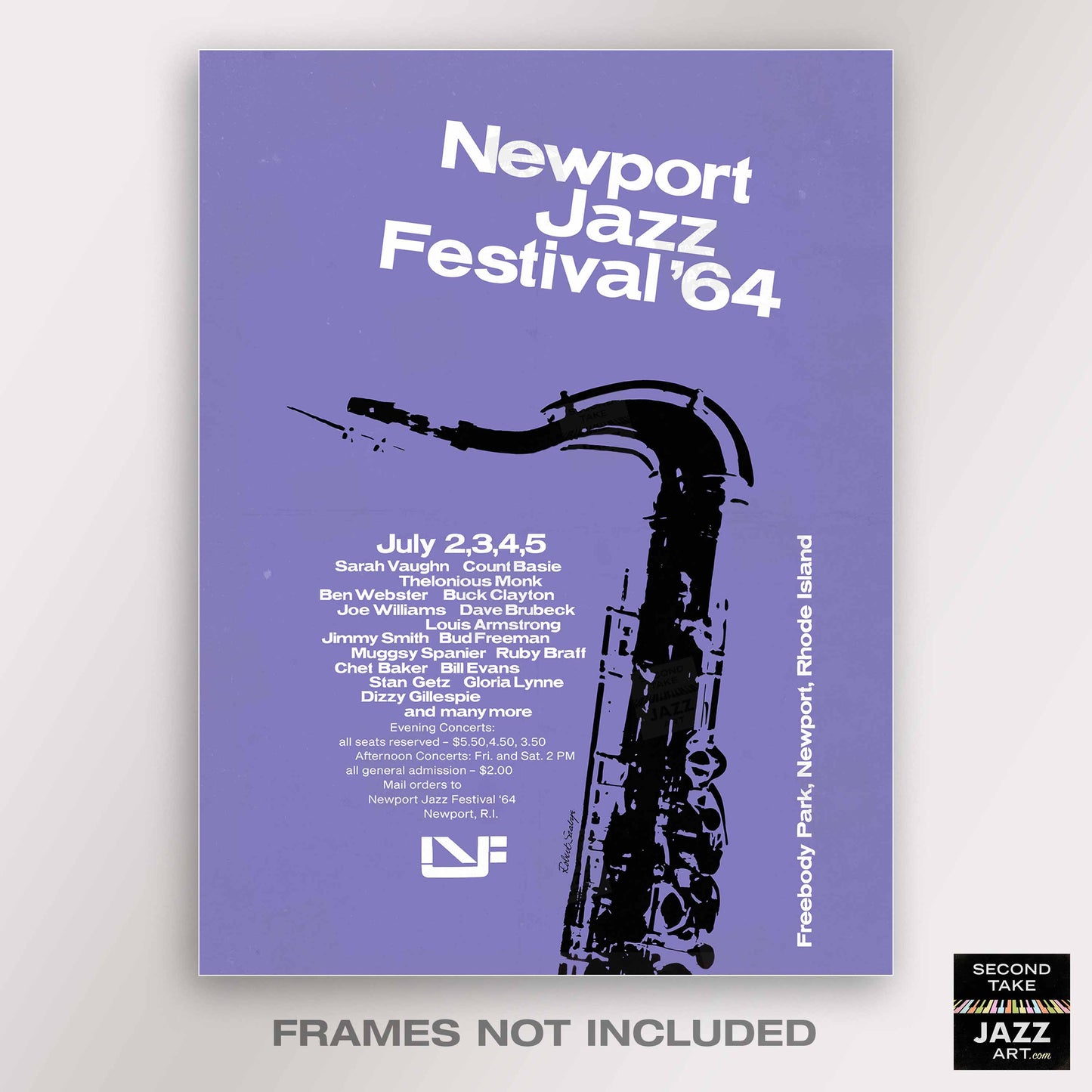 1964 Newport Jazz Festival jazz poster - Newport, Rhode Island
