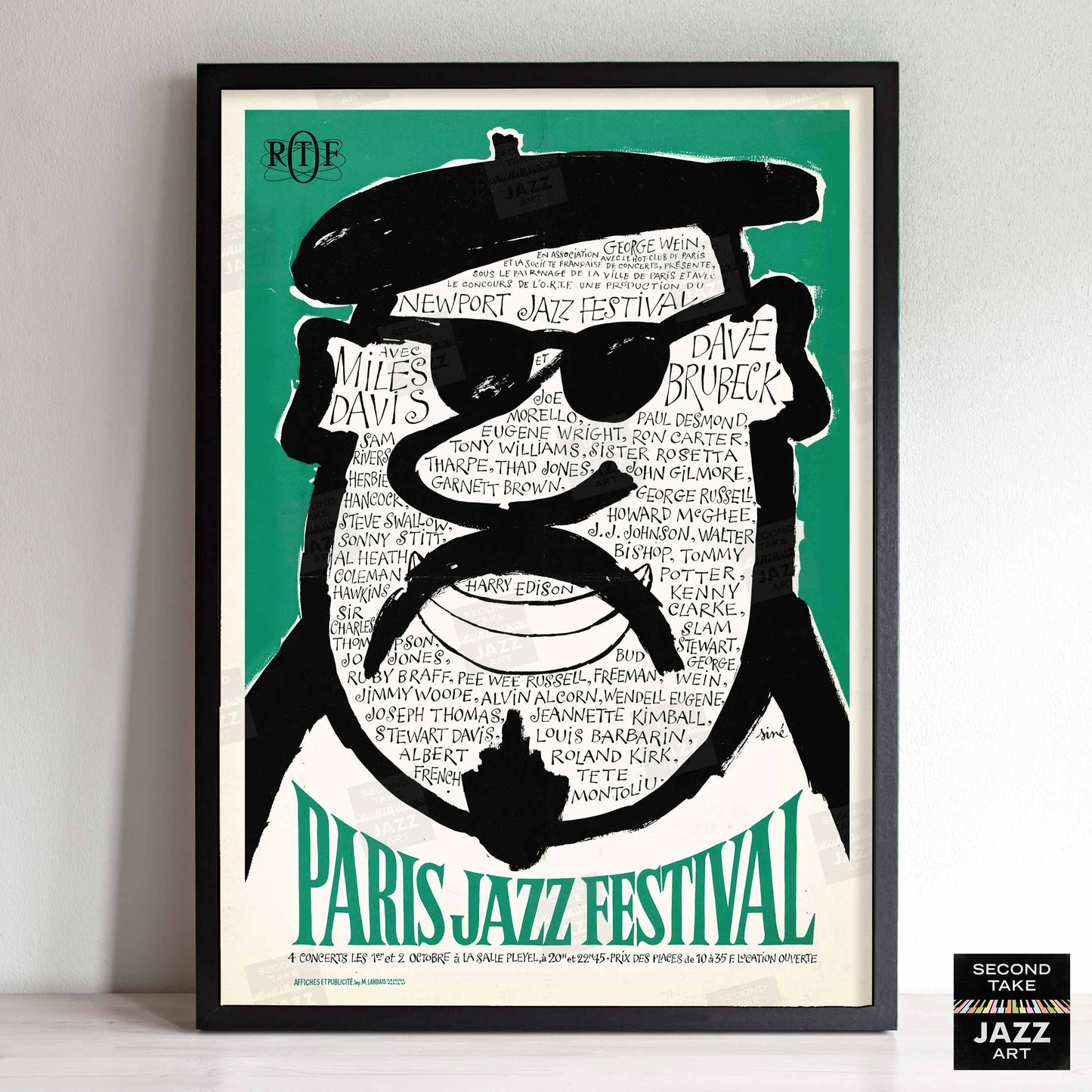 1964 Paris Jazz Festival jazz poster - Paris, France (green variant)