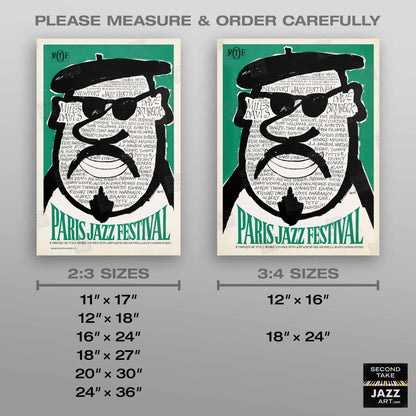 1964 Paris Jazz Festival jazz poster - Paris, France (green variant)